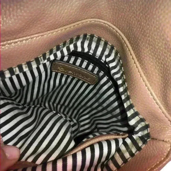 B BRENTANO Vegan Multi-Zipper Crossbody Handbag Purse with Tassel Accents - Picture 7 of 9